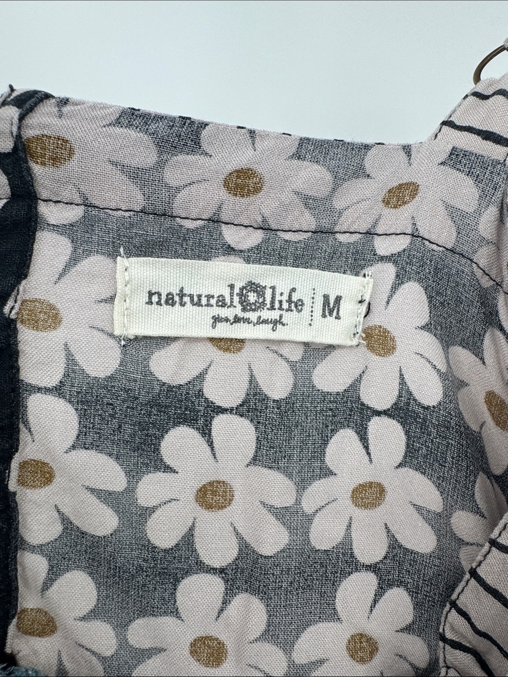 Natural Life Patti Side Slit Maxi Dress Cream Floral Mix SIZE Medium - Picture 11 of 13